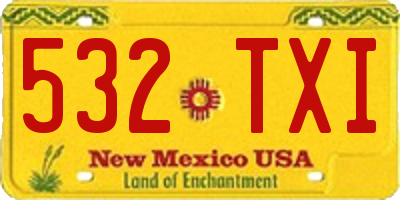 NM license plate 532TXI