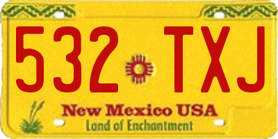 NM license plate 532TXJ