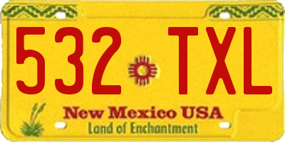 NM license plate 532TXL