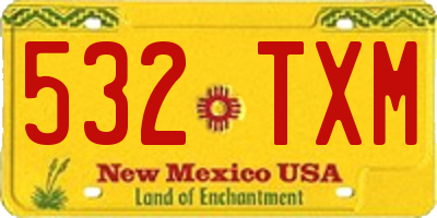 NM license plate 532TXM