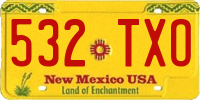 NM license plate 532TXO