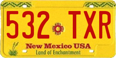 NM license plate 532TXR