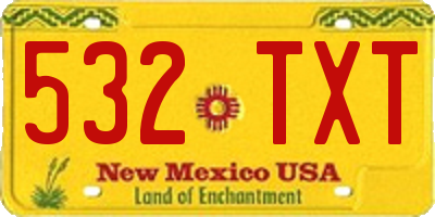 NM license plate 532TXT