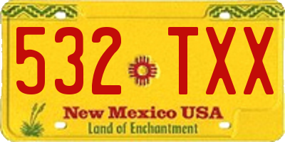 NM license plate 532TXX