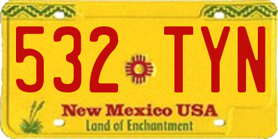 NM license plate 532TYN