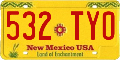 NM license plate 532TYO