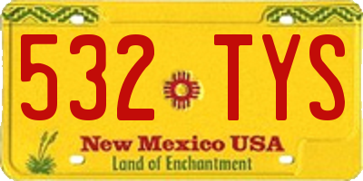 NM license plate 532TYS