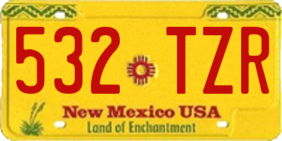 NM license plate 532TZR