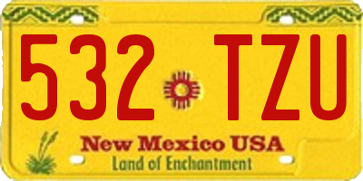 NM license plate 532TZU