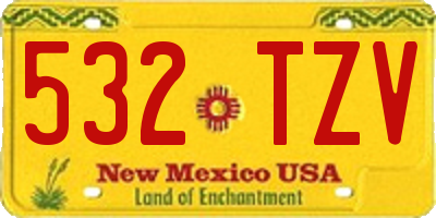 NM license plate 532TZV