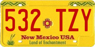 NM license plate 532TZY