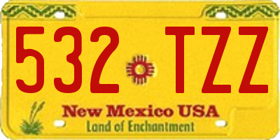 NM license plate 532TZZ