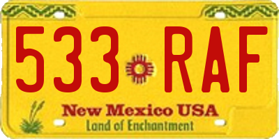 NM license plate 533RAF