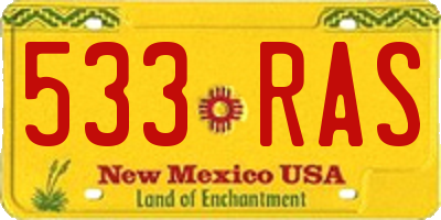 NM license plate 533RAS