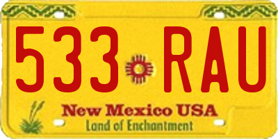 NM license plate 533RAU