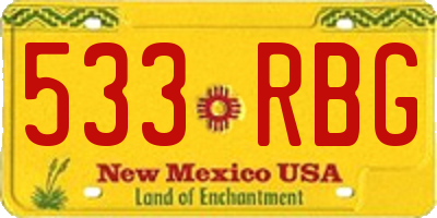 NM license plate 533RBG