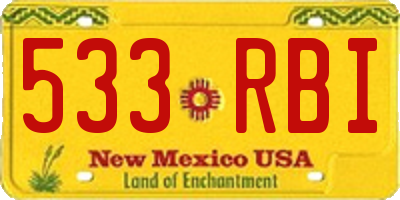 NM license plate 533RBI