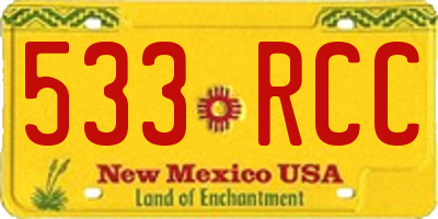 NM license plate 533RCC
