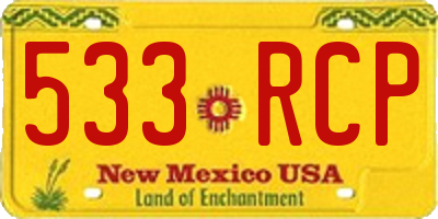 NM license plate 533RCP
