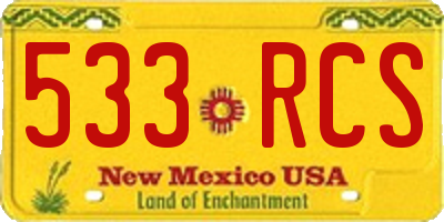 NM license plate 533RCS