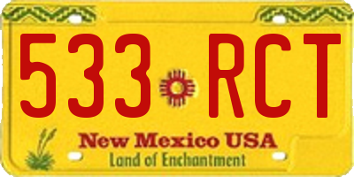 NM license plate 533RCT
