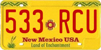 NM license plate 533RCU