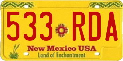 NM license plate 533RDA