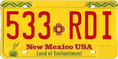 NM license plate 533RDI