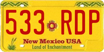 NM license plate 533RDP