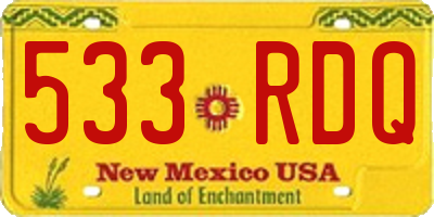 NM license plate 533RDQ