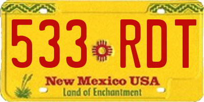 NM license plate 533RDT