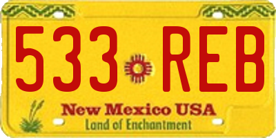 NM license plate 533REB