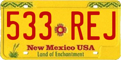 NM license plate 533REJ