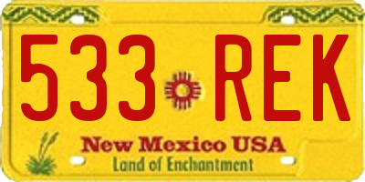 NM license plate 533REK