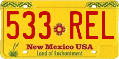 NM license plate 533REL