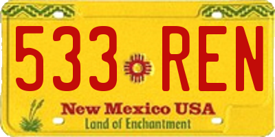 NM license plate 533REN