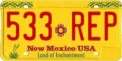 NM license plate 533REP