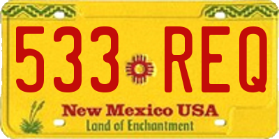 NM license plate 533REQ