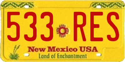 NM license plate 533RES