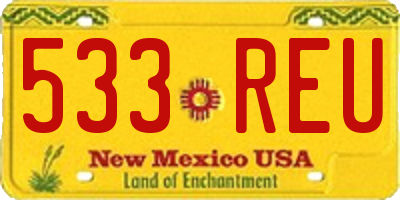 NM license plate 533REU