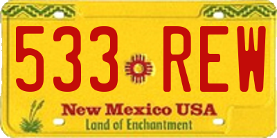 NM license plate 533REW