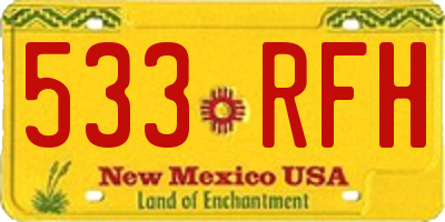 NM license plate 533RFH
