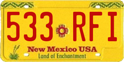 NM license plate 533RFI