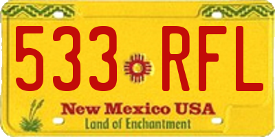 NM license plate 533RFL