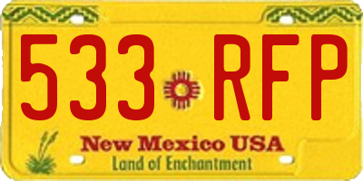 NM license plate 533RFP