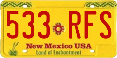 NM license plate 533RFS
