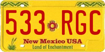 NM license plate 533RGC