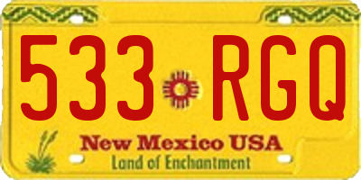 NM license plate 533RGQ