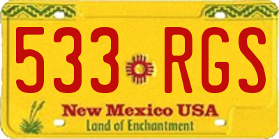 NM license plate 533RGS