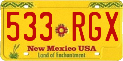 NM license plate 533RGX